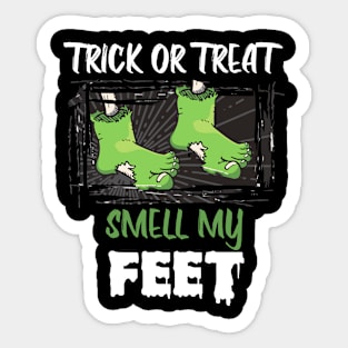 Zombie Trick or Treat Smell My Feet Halloween Sticker